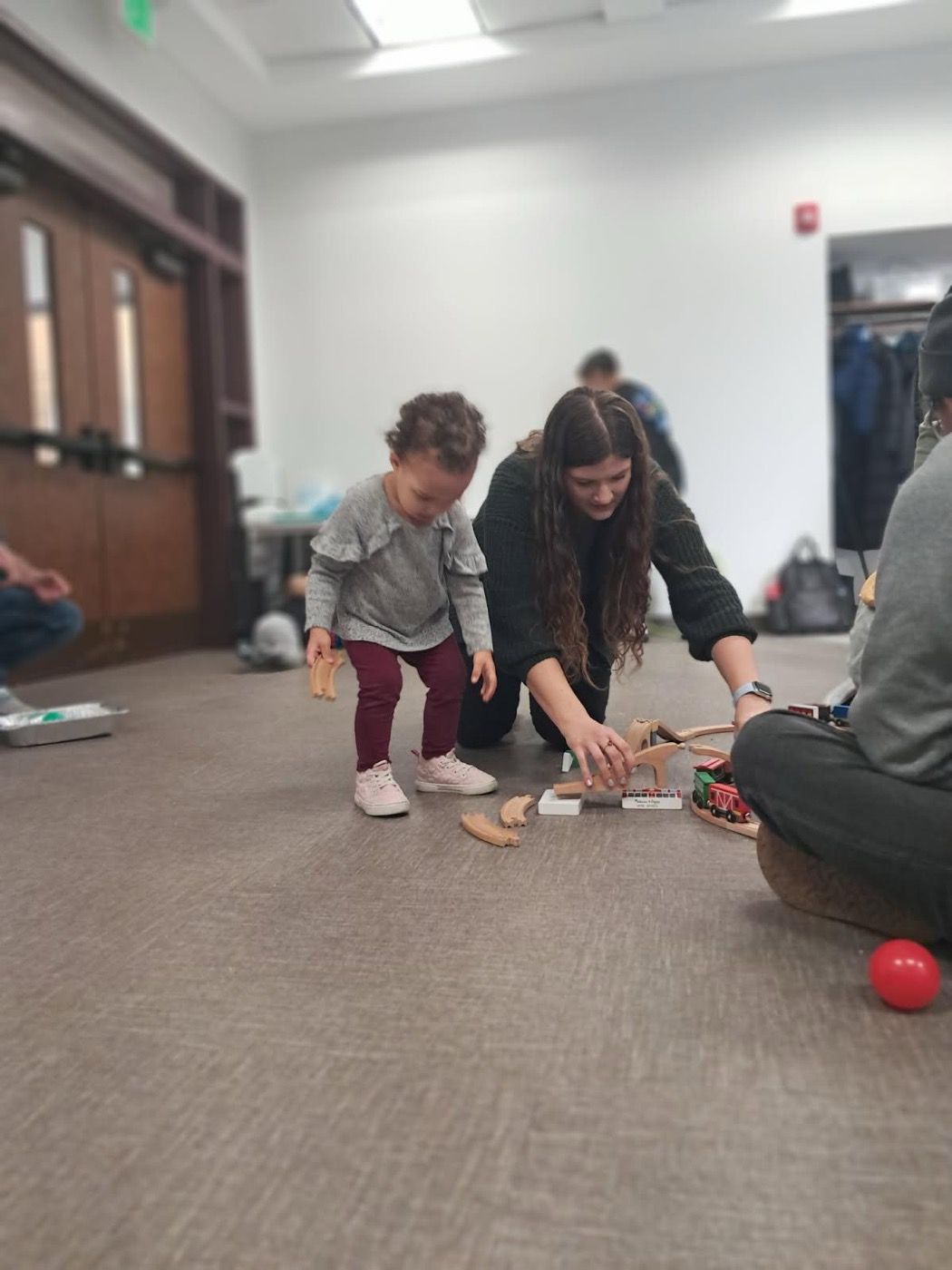Community gathering at winter exhibit